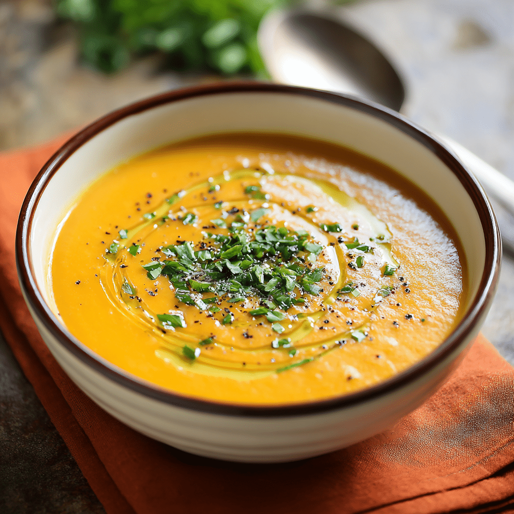 ** Cozy Apple, Carrot & Pumpkin Soup Recipe - Recipe Image