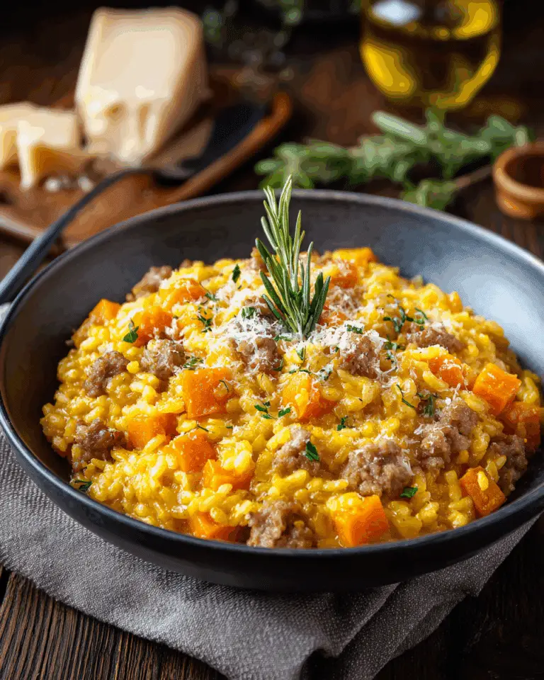 """Butternut Squash and Sausage Risotto – Recipe