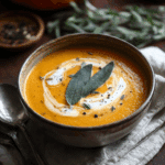 Cozy Roasted Pumpkin Soup with Sizzled Sage