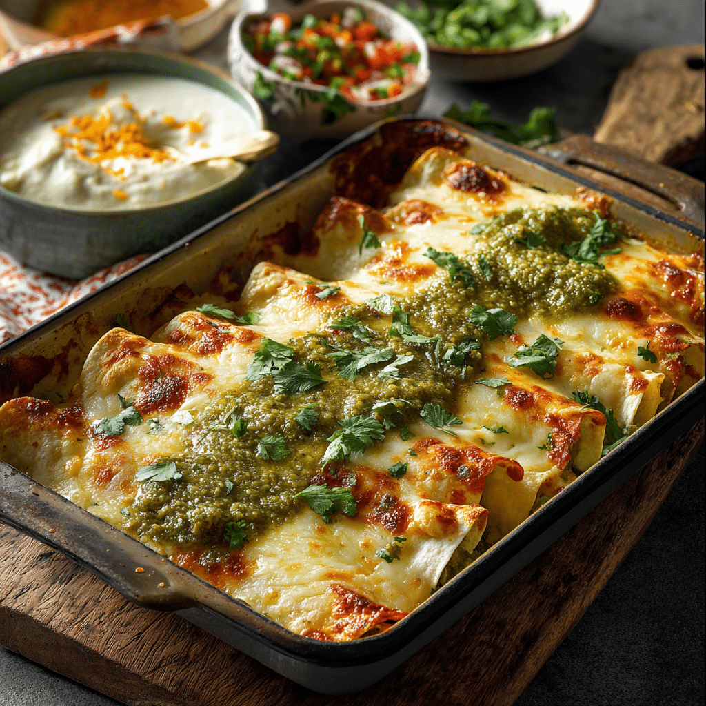 ** Easy Chicken Enchiladas with Green Sauce - Recipe Image