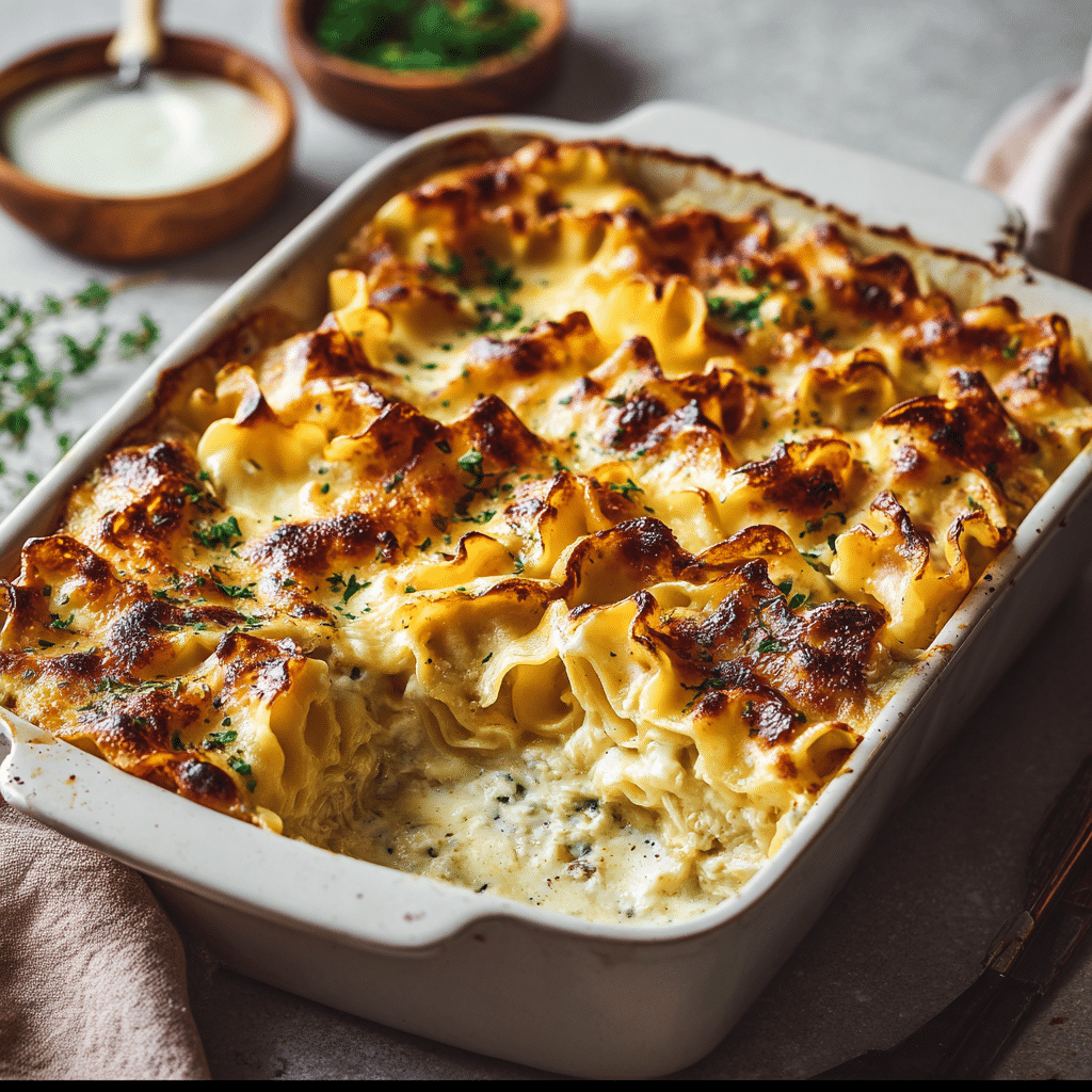 ** Creamy Gorgonzola Tortellini Casserole - Recipe Image