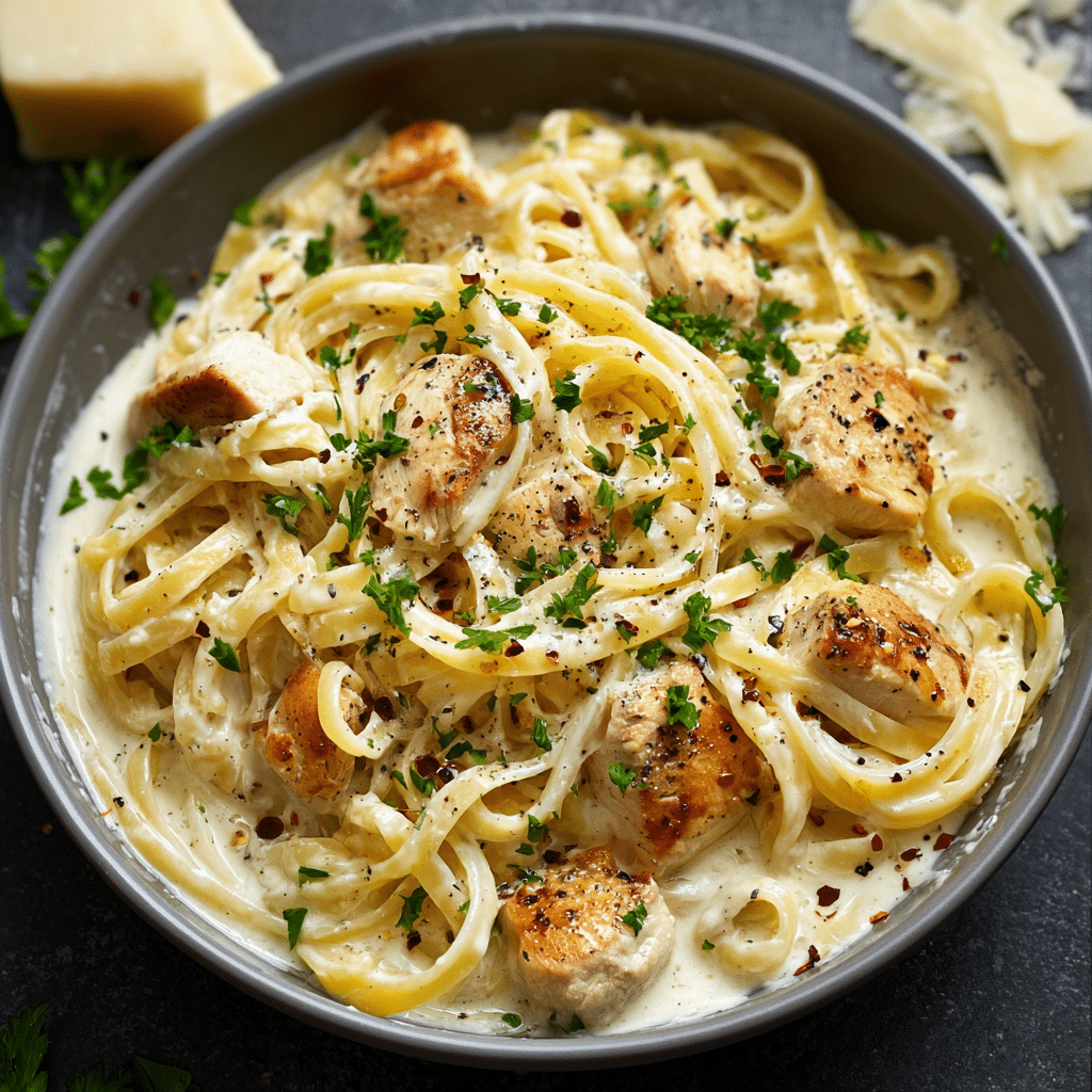Creamy Garlic Parmesan Chicken Pasta Recipe - Recipe Image