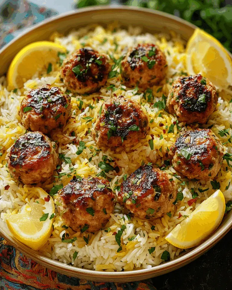 Greek Chicken Meatballs with Lemon Orzo Recipe