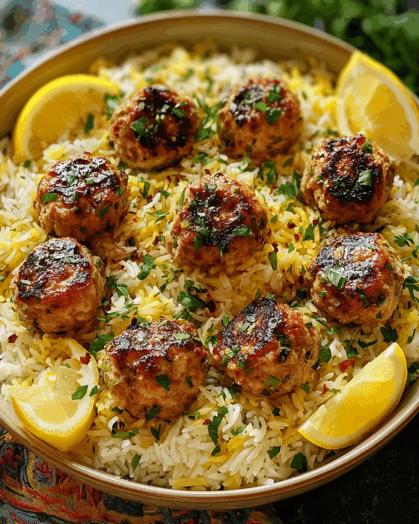 Greek Chicken Meatballs with Lemon Orzo Recipe