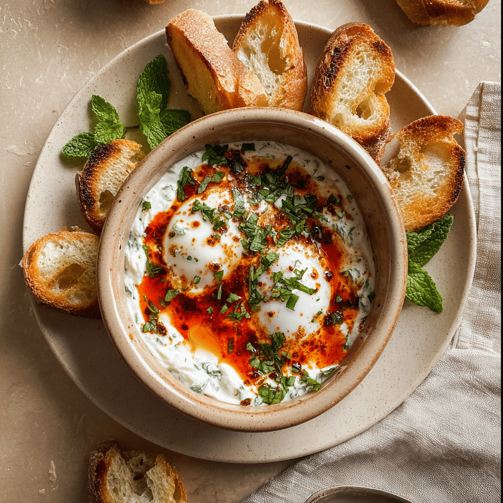 Çılbır: Turkish Eggs with Creamy Yogurt & Butter Sauce Recipe - Recipe Image
