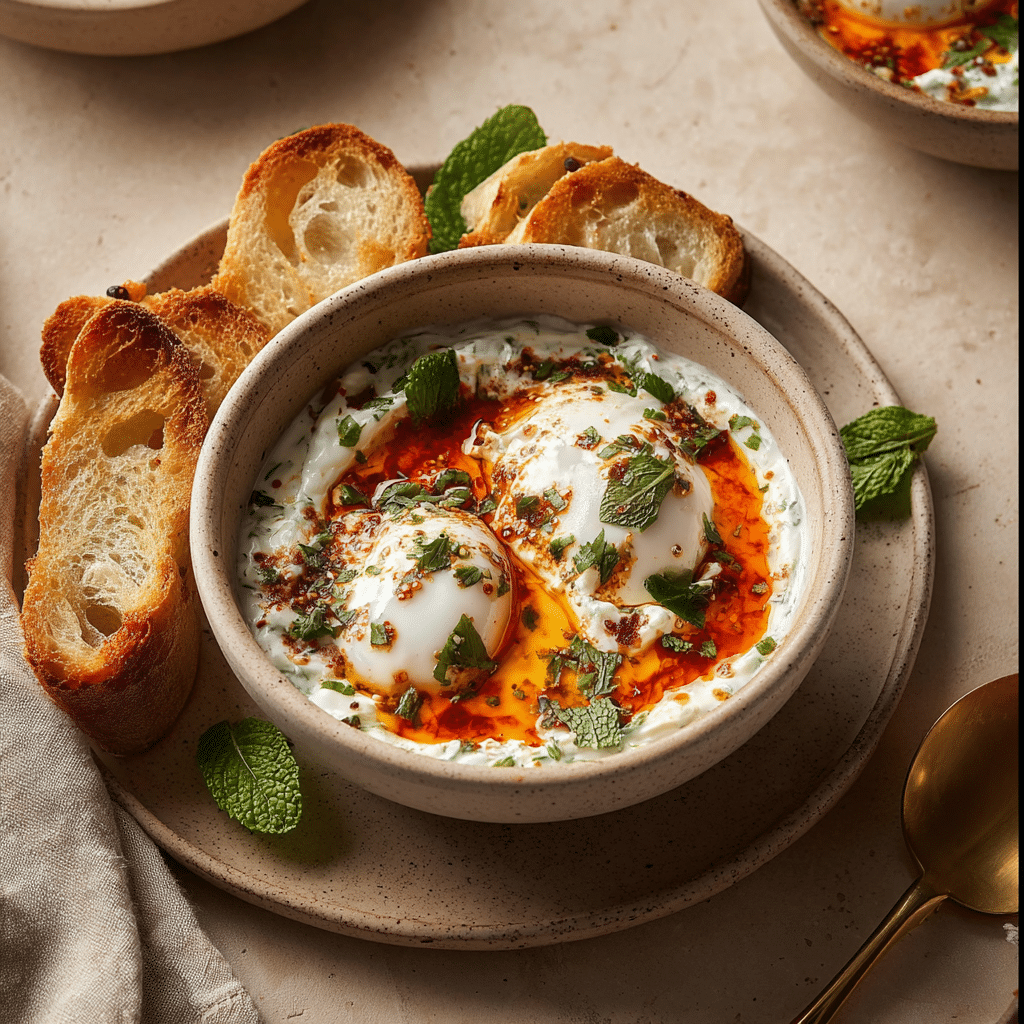 Çılbır: Turkish Eggs with Creamy Yogurt & Butter Sauce Recipe - Recipe Image