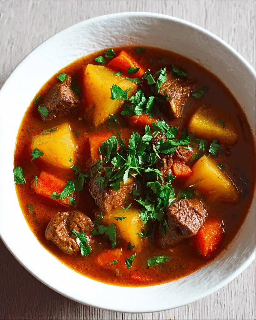 "Beef Stew with Root Vegetables Recipe
