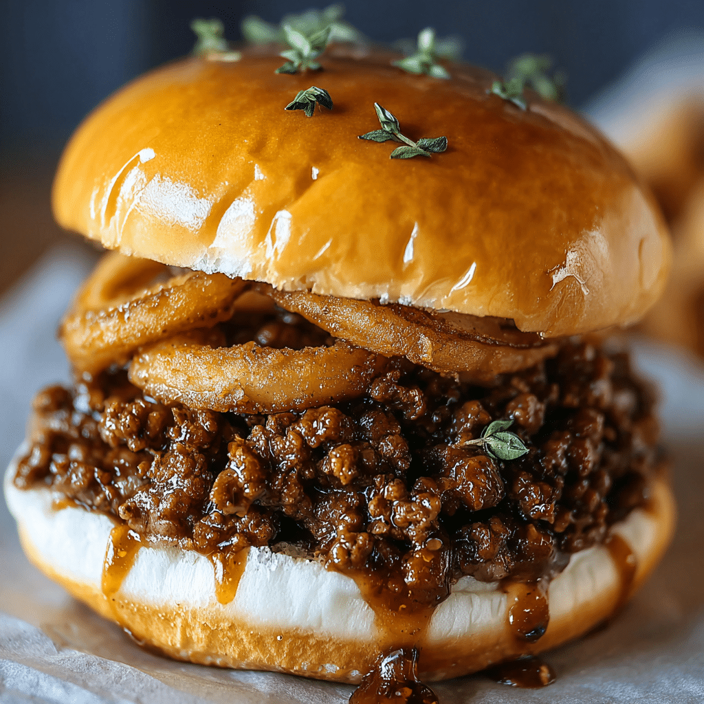 French Onion Beef Sloppy Joes Recipe - Recipe Image