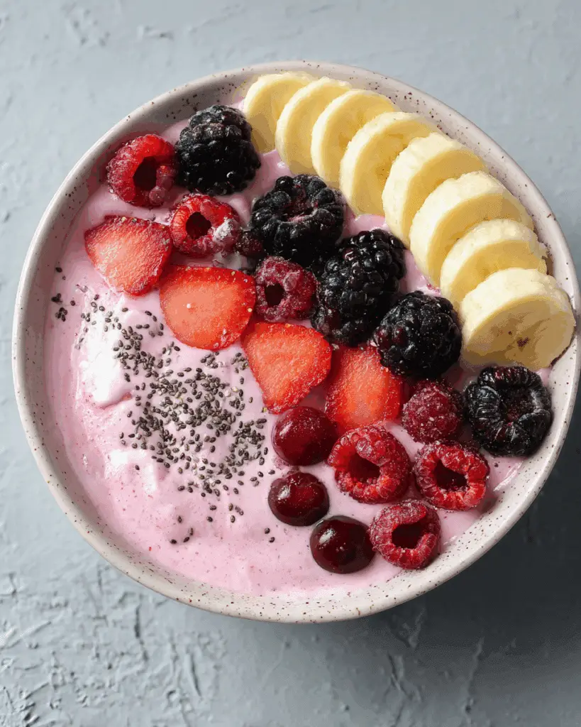 Fruit Smoothie Bowl (with Greek Yogurt) Recipe