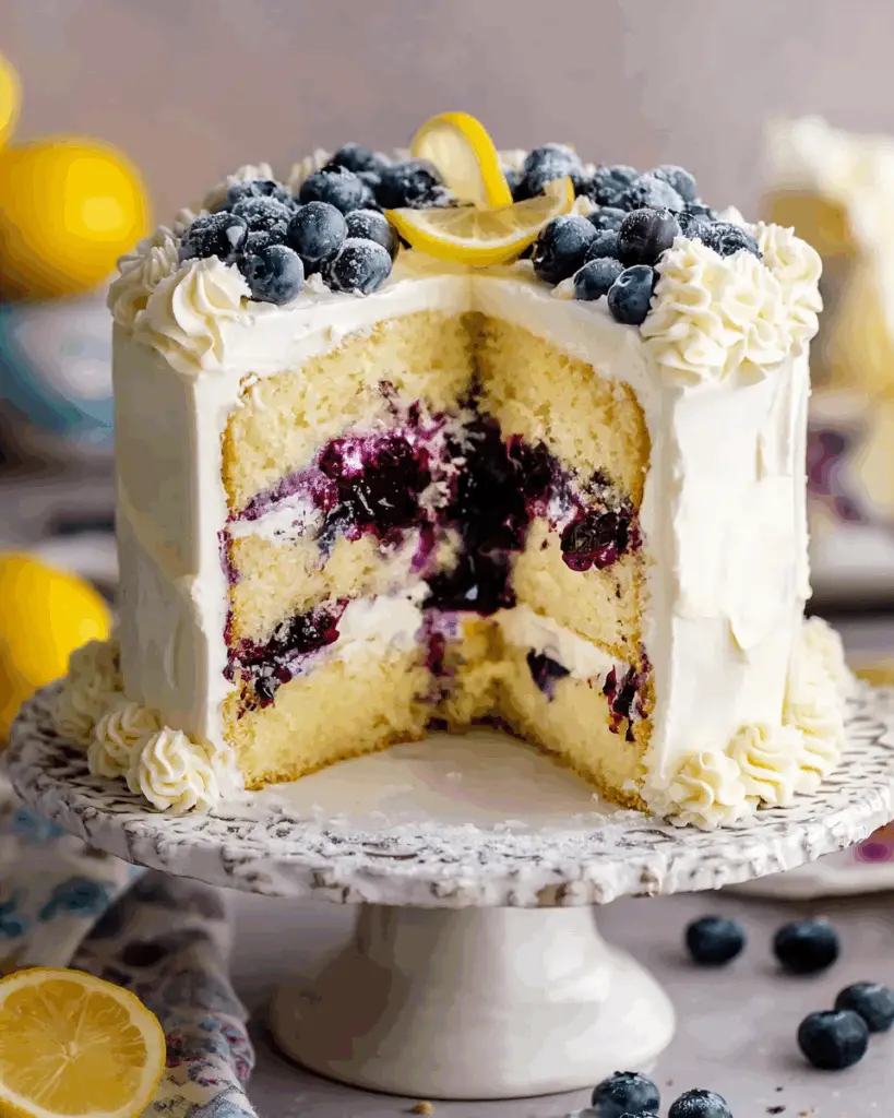 Blueberry Lemon Layer Cake Recipe