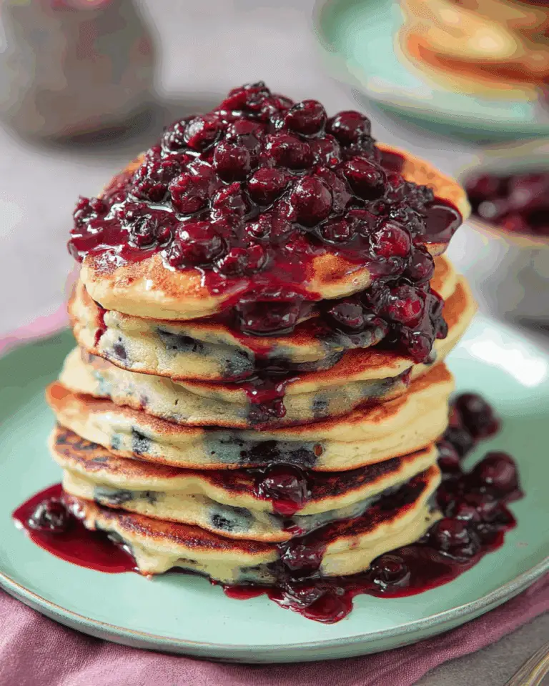 "Fluffy Pancakes with Warm Berry Compote Recipe