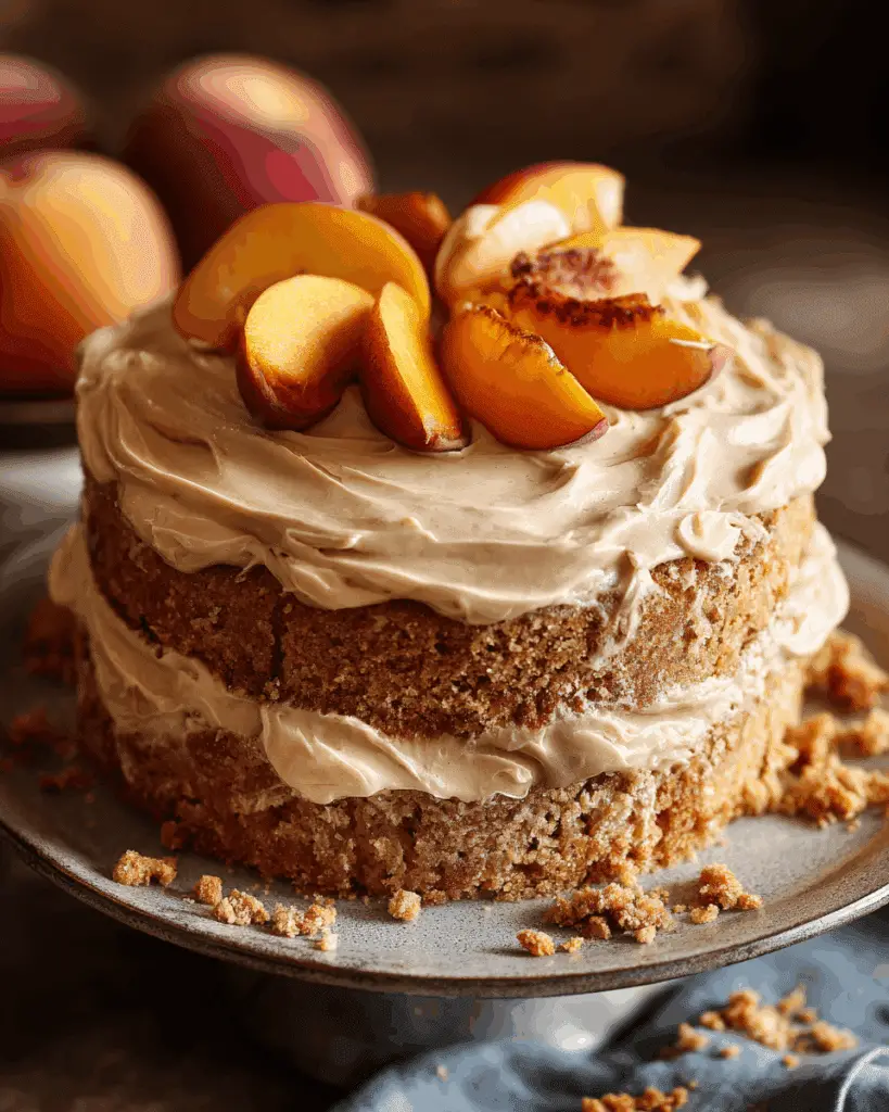 Peach Cake with Brown Sugar Frosting Recipe