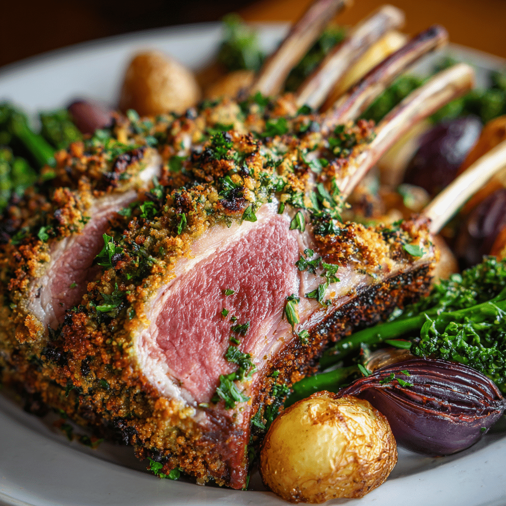 Herb-Crusted Roasted Rack of Lamb Recipe