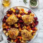"Cider-Glazed Chicken with Roasted Fall Vegetables Recipe