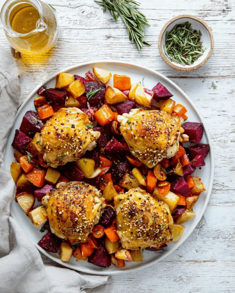 "Cider-Glazed Chicken with Roasted Fall Vegetables Recipe