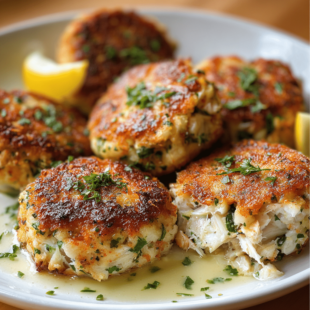 Salmon Patties with Creamy Lemon Garlic Sauce Recipe - Recipe Image