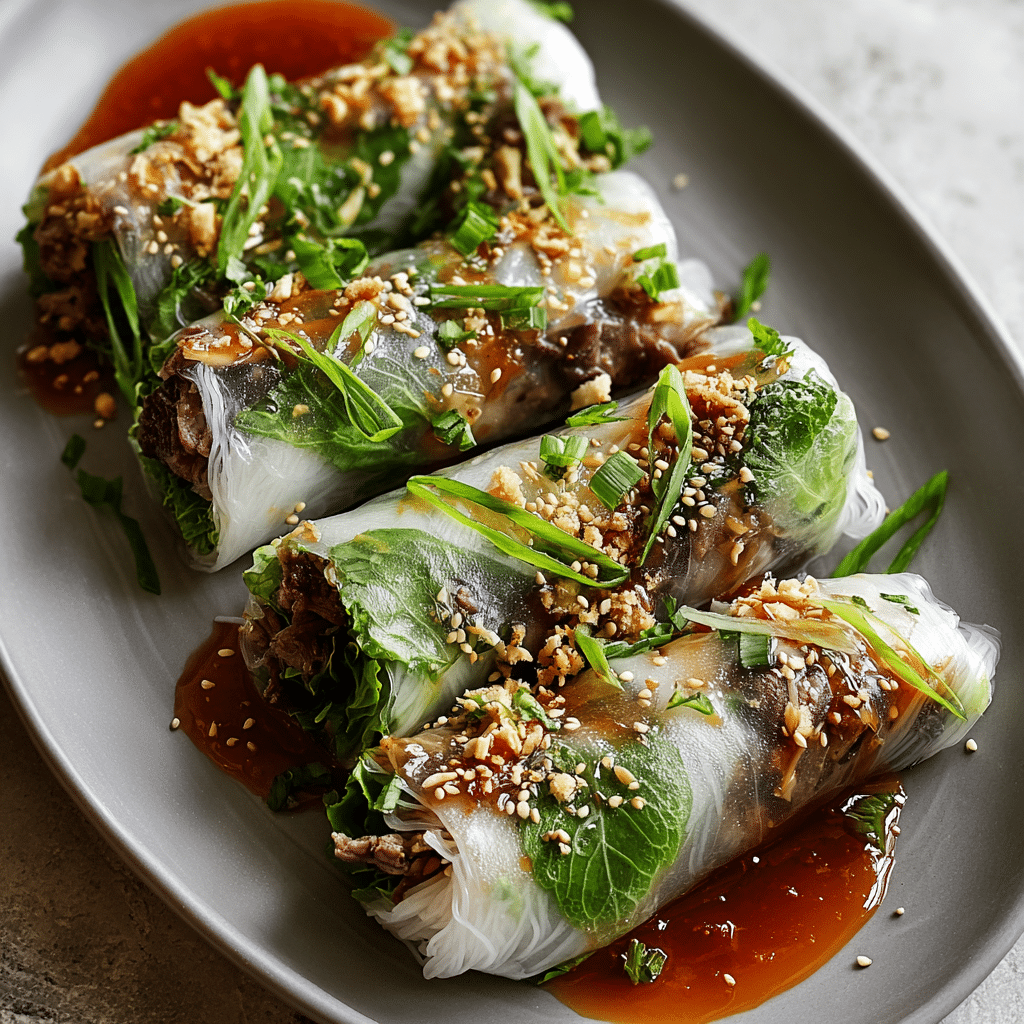 Thai Basil Beef Rolls Recipe - Recipe Image