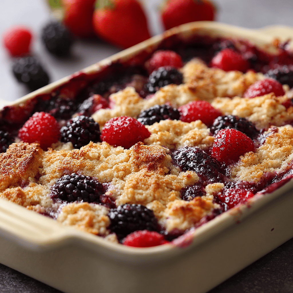 High Protein Triple Berry Bake Recipe - Recipe Image