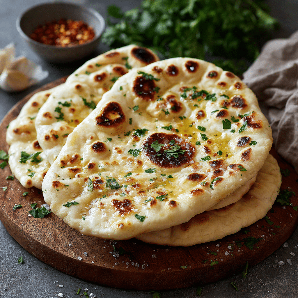 Buttery Garlic Naan Bread Recipe - Recipe Image