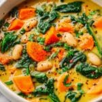 Spiced Sweet Potato Soup with Coconut, Lime & White Beans Recipe