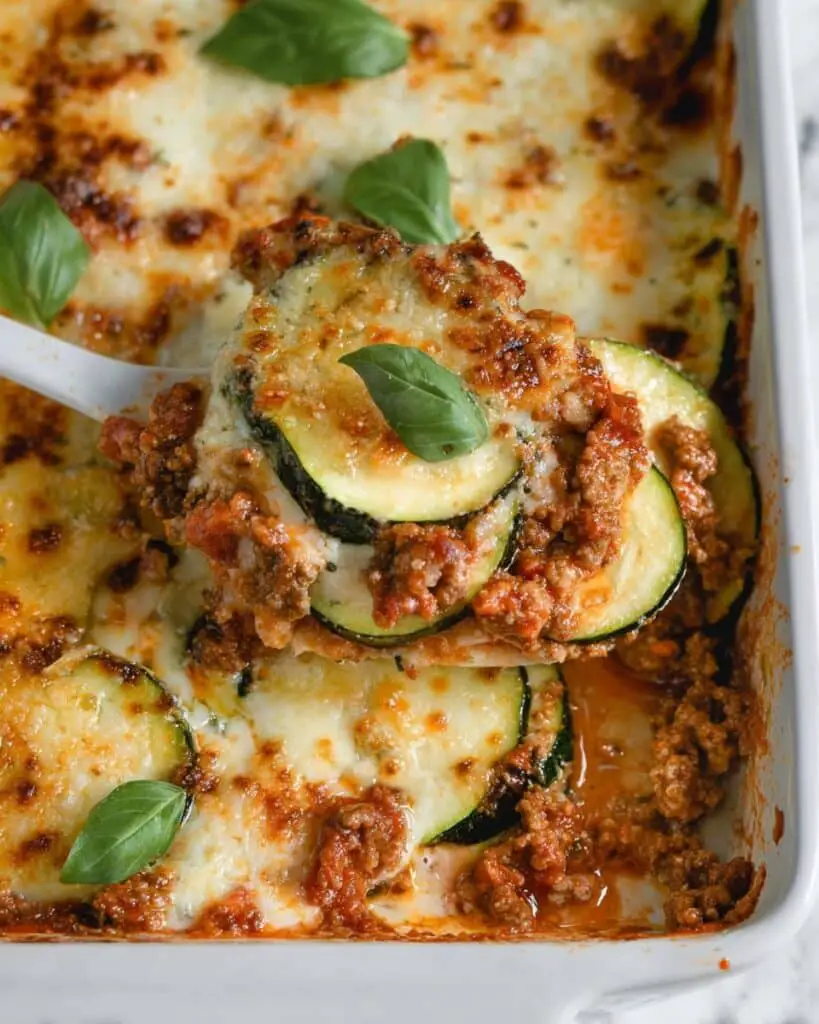 Meaty Zucchini Casserole with Ground Beef Recipe