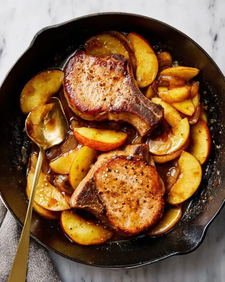 Seared Beef Chops with Apples Recipe