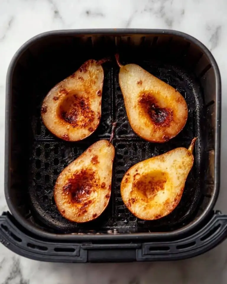 Air Fryer Pears with Cinnamon and Maple Syrup Recipe