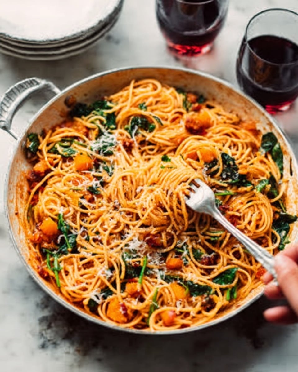 The image shows a white marble surface with small clear bowls arranged neatly, each containing different ingredients for a recipe. There is a bowl with pale yellow pasta at the center, surrounded by bowls filled with vibrant orange pumpkin puree, finely chopped white onion, creamy white butter, chopped garlic, light beige parmesan cheese, fresh green baby spinach leaves, and a small amount of pale cream. Other small bowls hold golden brown panko crumbs, light green veg stock, fresh dark green rosemary, fresh green thyme, and a tiny bowl with red pepper flakes. Each ingredient's texture and color are distinct, set neatly on the marbled background for clear visual separation. Photo taken with an iphone --ar 4:5 --v 7