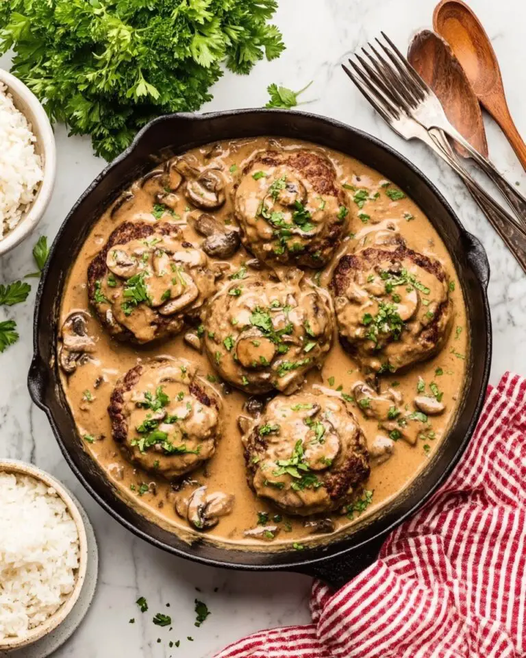 Easy Hamburger Steak with Creamy Mushroom Gravy Recipe