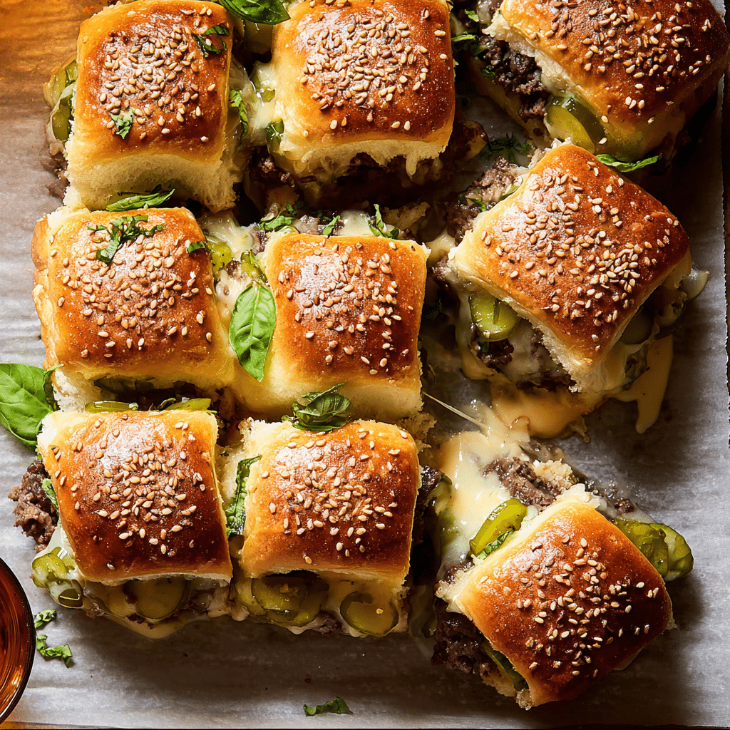 Beef Cheeseburger Pull-Apart Sliders Recipe - Recipe Image
