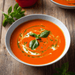 Spicy Roasted Tomato and Red Pepper Soup Recipe