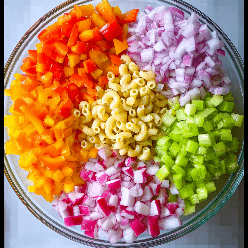 Creamy Macaroni Pasta Salad with Chicken Recipe - Recipe Image