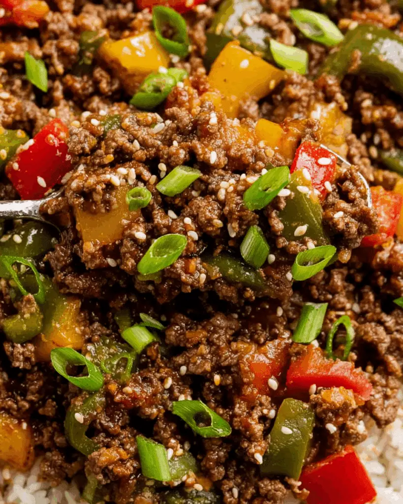 Beef and Pepper Rice Bowl Recipe