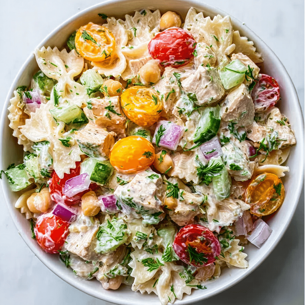 High Protein Pasta Salad with Chicken Recipe - Recipe Image