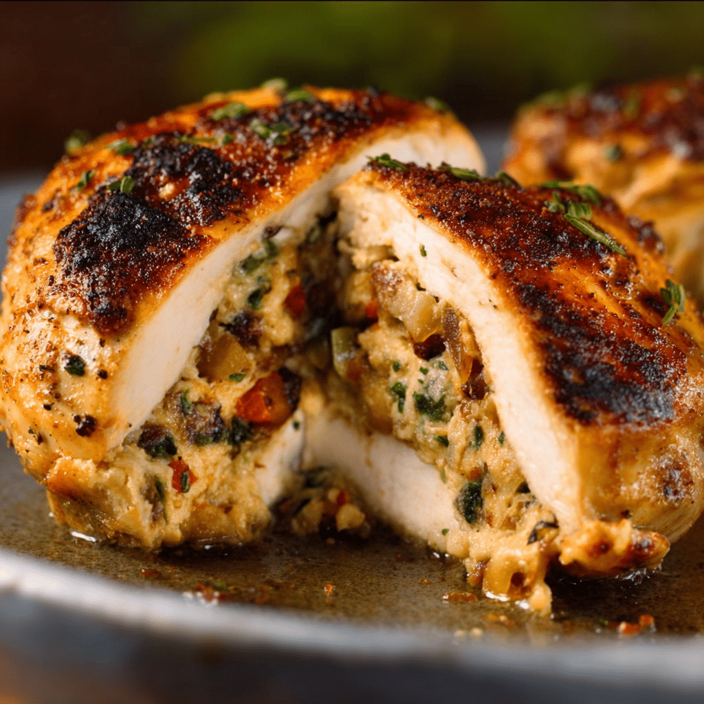 Mushroom Stuffed Chicken Breast Recipe - Recipe Image