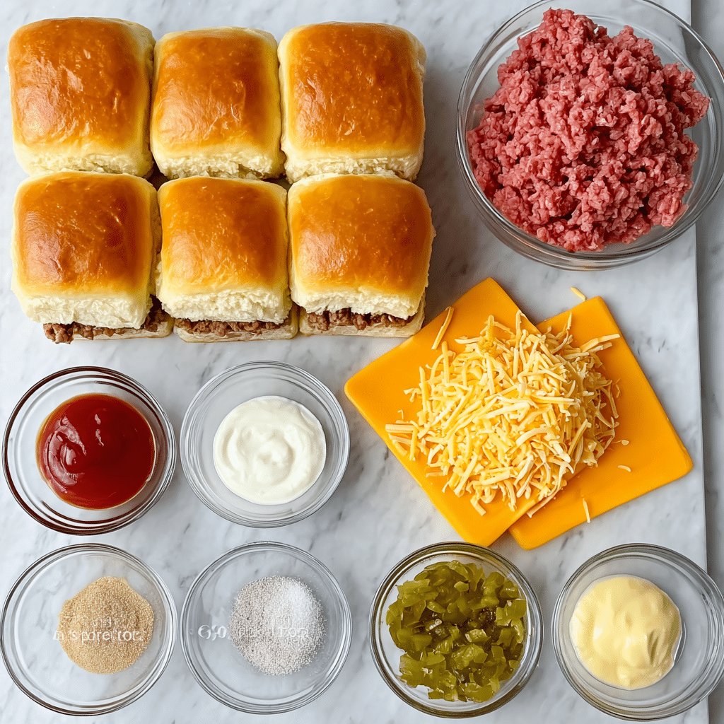 Beef Cheeseburger Pull-Apart Sliders Recipe - Recipe Image