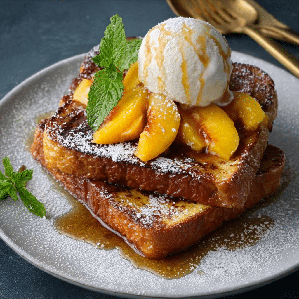 Peach Cobbler French Toast Recipe - Recipe Image