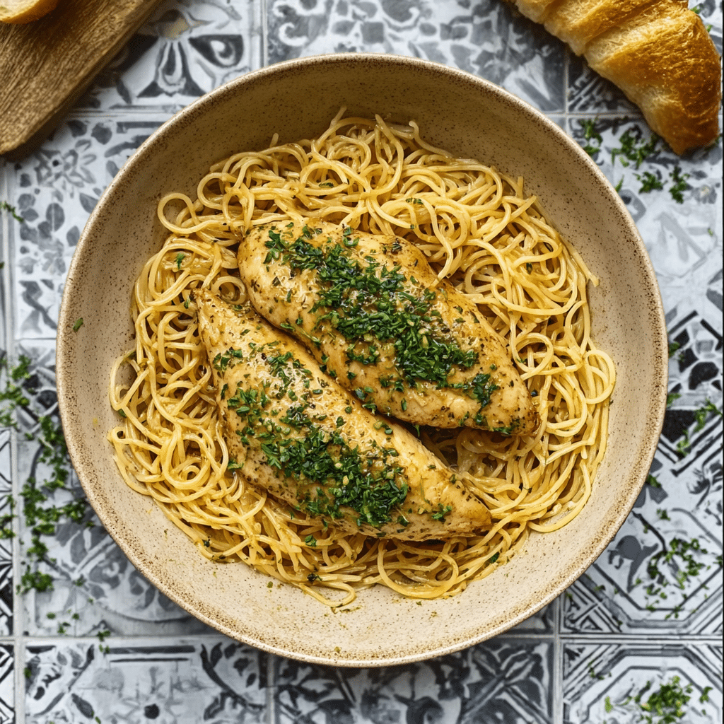Easy Slow Cooker Angel Chicken Pasta Recipe - Recipe Image