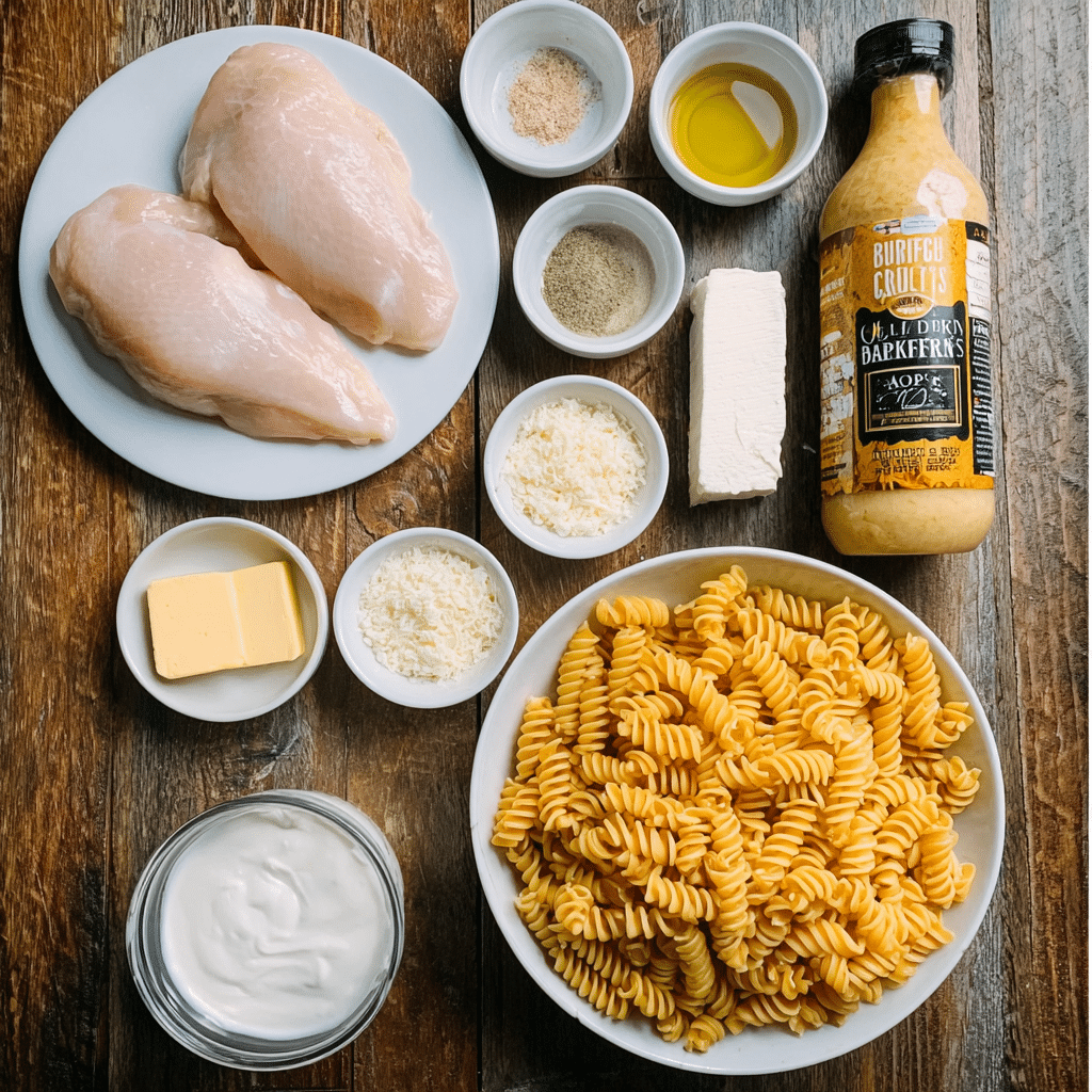 Garlic Parmesan Chicken and Pasta Recipe - Recipe Image