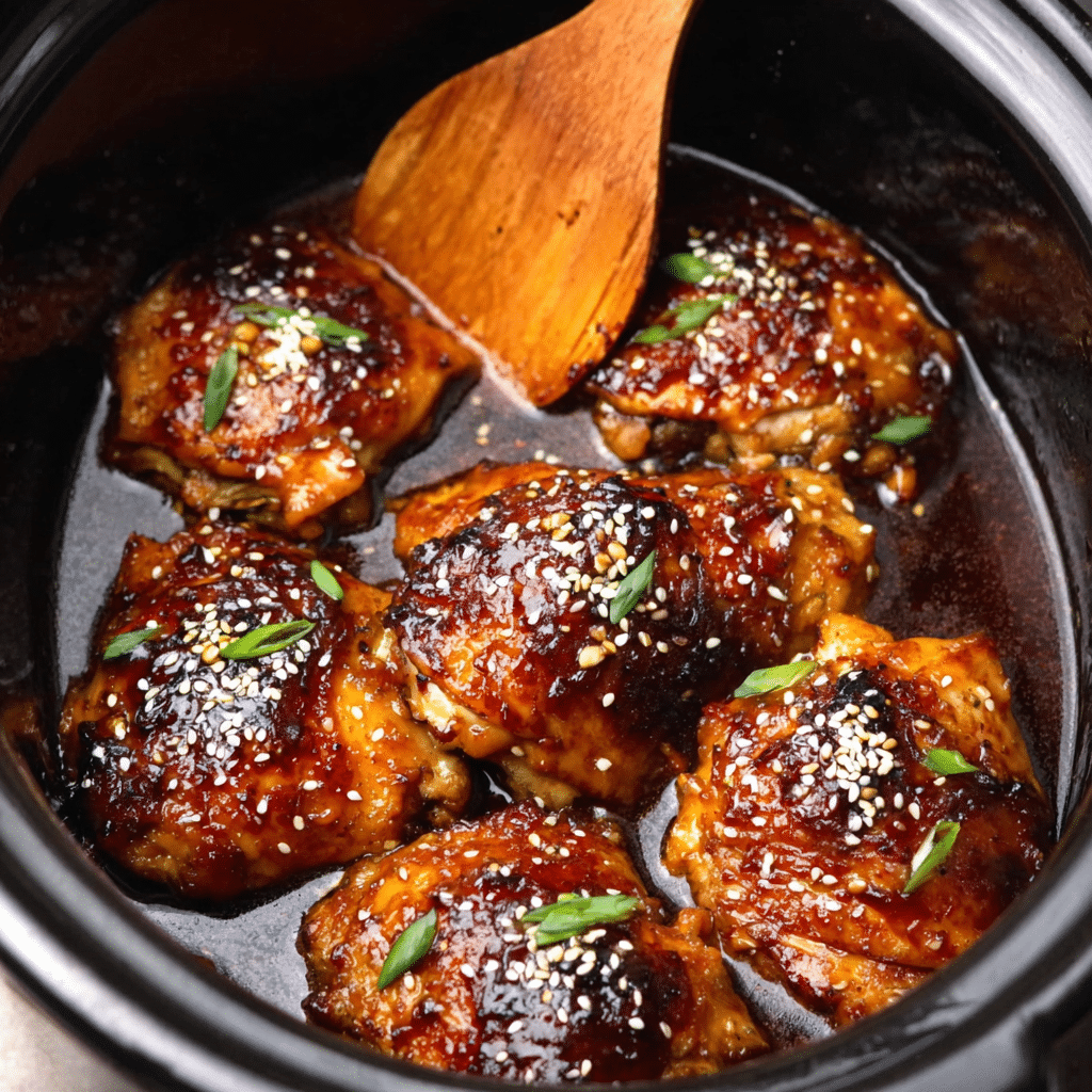 Slow Cooker Honey Garlic Chicken Recipe - Recipe Image