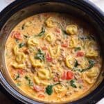 Easy Crockpot Sausage & Tortellini Soup Recipe