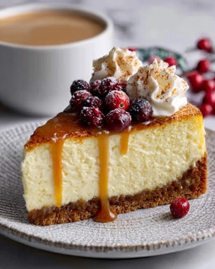 Eggnog Cheesecake with Nutmeg Dusting Recipe