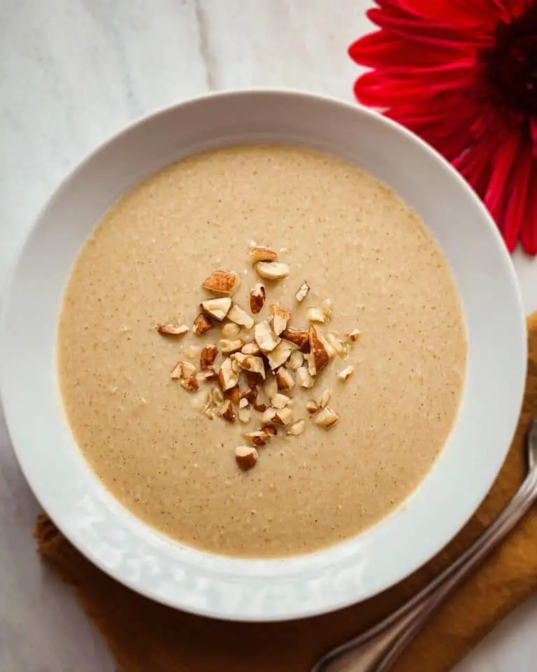 Creamy Roasted Hazelnut Soup with Herbs and Vegetables Recipe