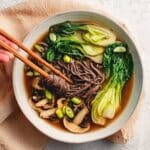 Vegan Soba Noodle Soup with Mushrooms and Vegetables Recipe