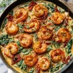 Creamy Tuscan Shrimp with Garlic, Sun-Dried Tomatoes, and Spinach Recipe