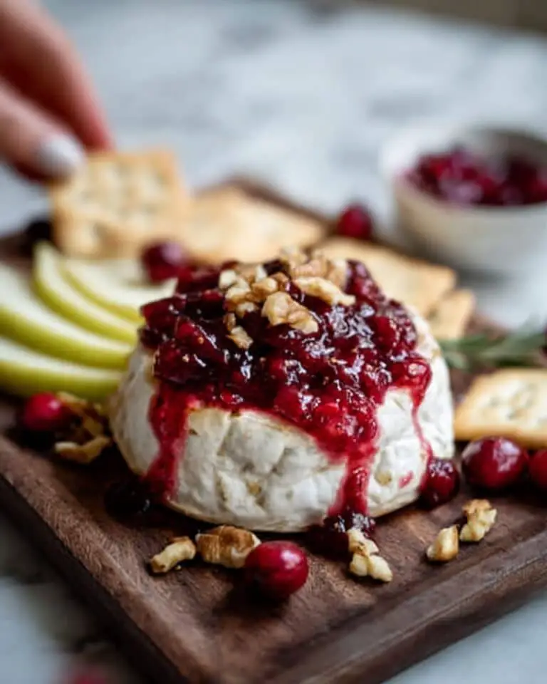 Baked Brie with Cranberry Sauce Recipe