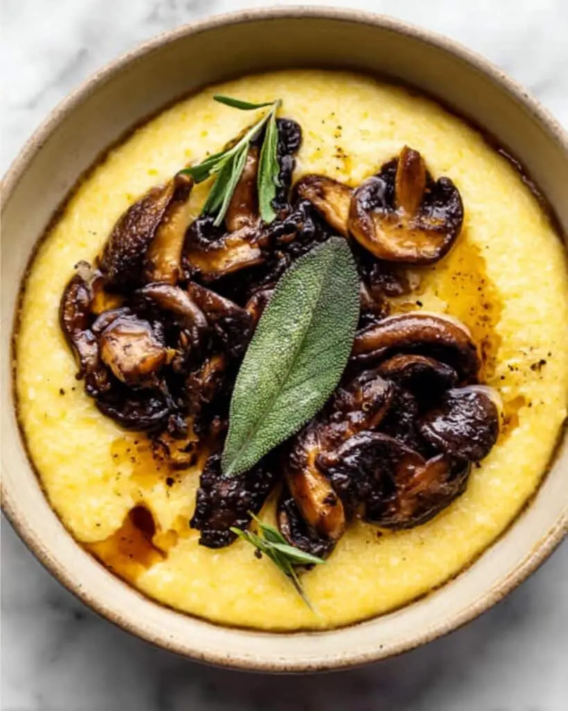 Vegan Polenta with Roasted Mushrooms Recipe