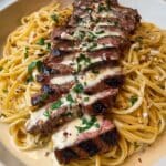 Creamy Garlic Steak Pasta Recipe