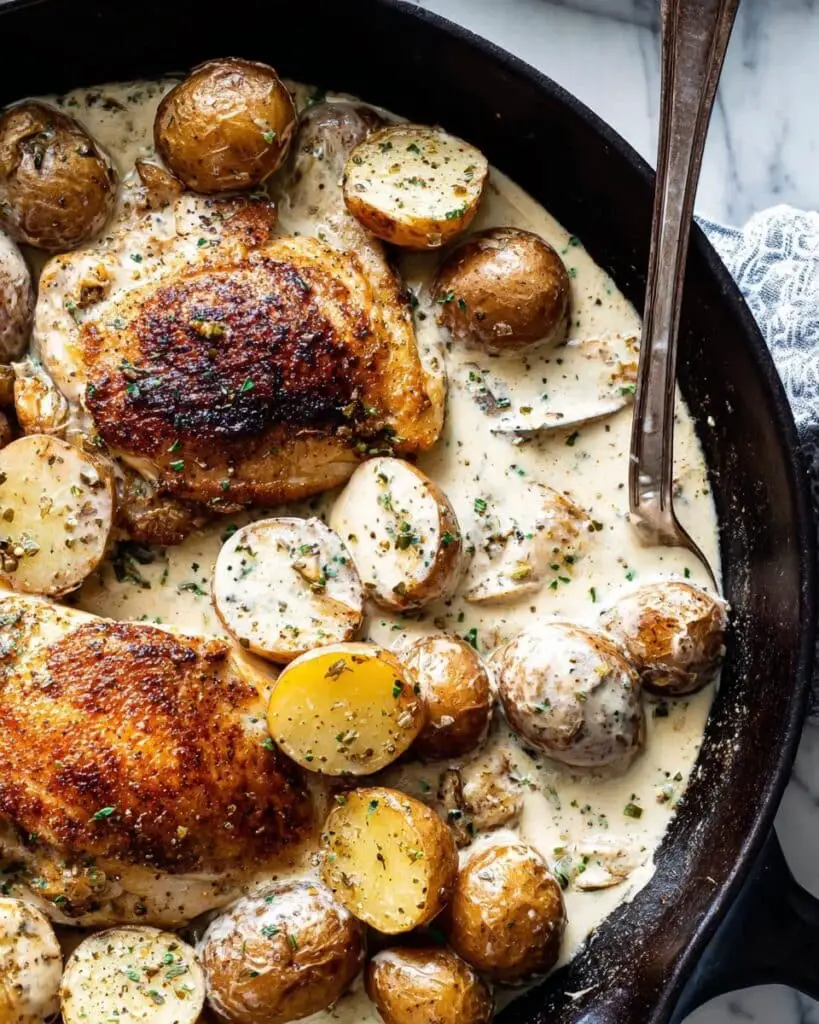 Dutch Oven Creamy Ranch Chicken & Potatoes Recipe