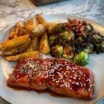 Maple Glazed Salmon with Roasted Brussels Sprouts Recipe